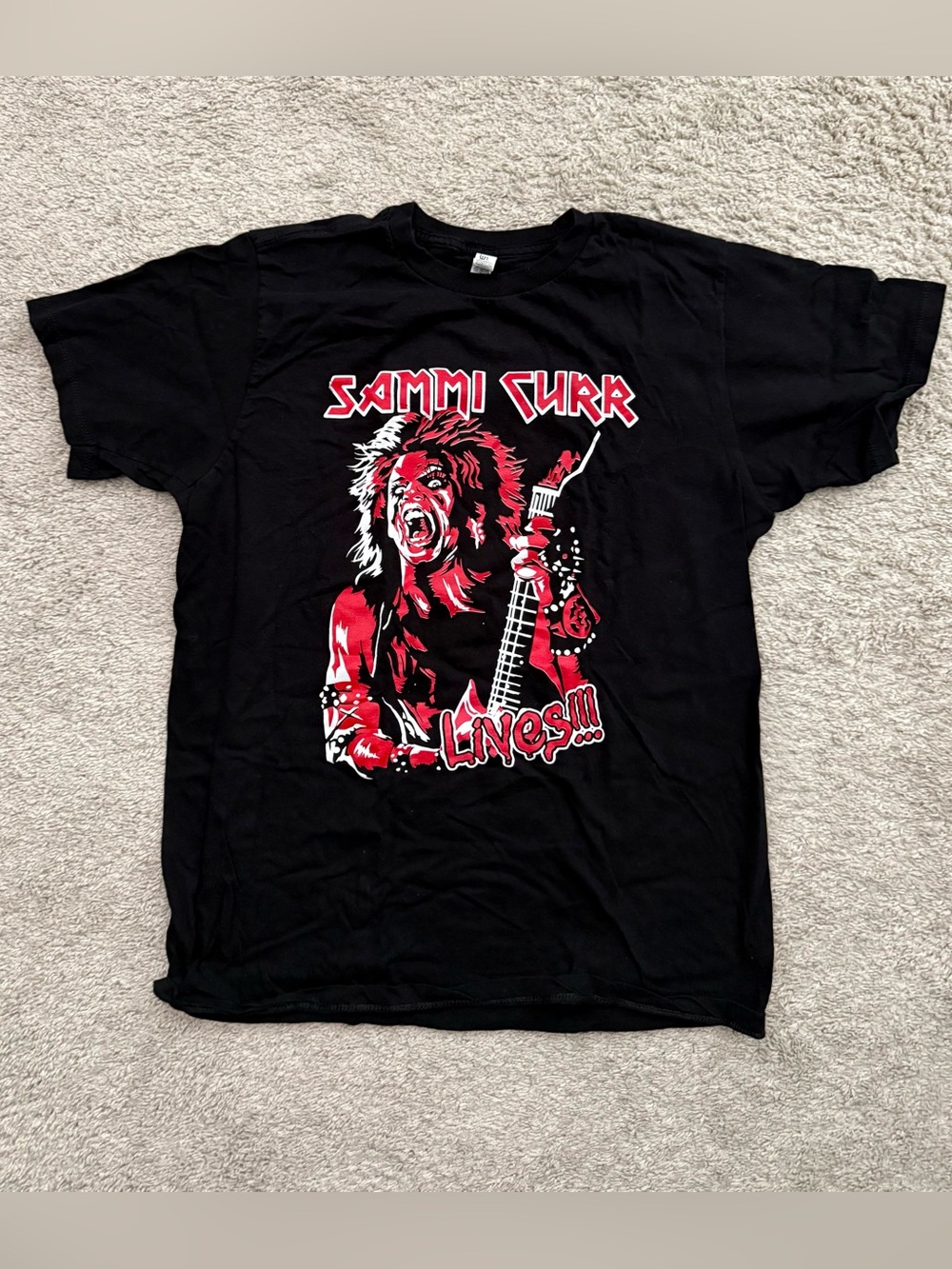 Sammi Curr Graphic Band Tee in Black & Red